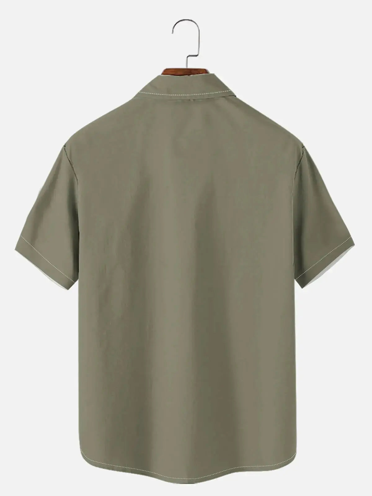 Men's Basic 50s Style Bowling Short Sleeve Shirt ElevenOasis