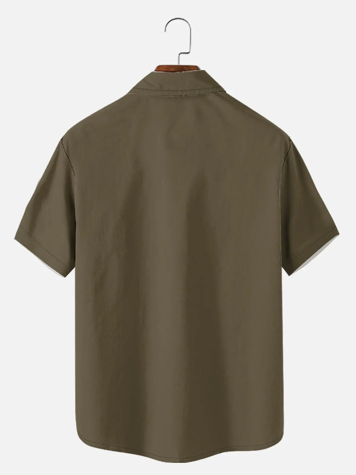 Tall Men's Casual Linen-Feel Printed Solid Color Button Short Sleeve Shirt ElevenOasis