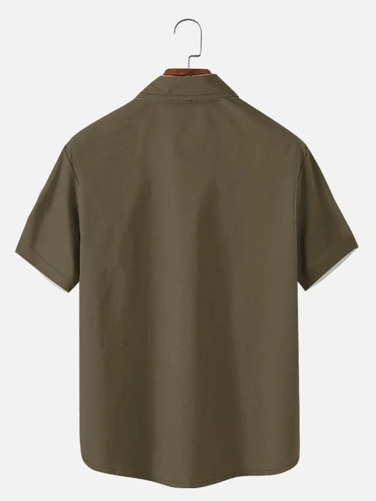 Tall Men's Casual Linen-Feel Printed Solid Color Button Short Sleeve Shirt ElevenOasis