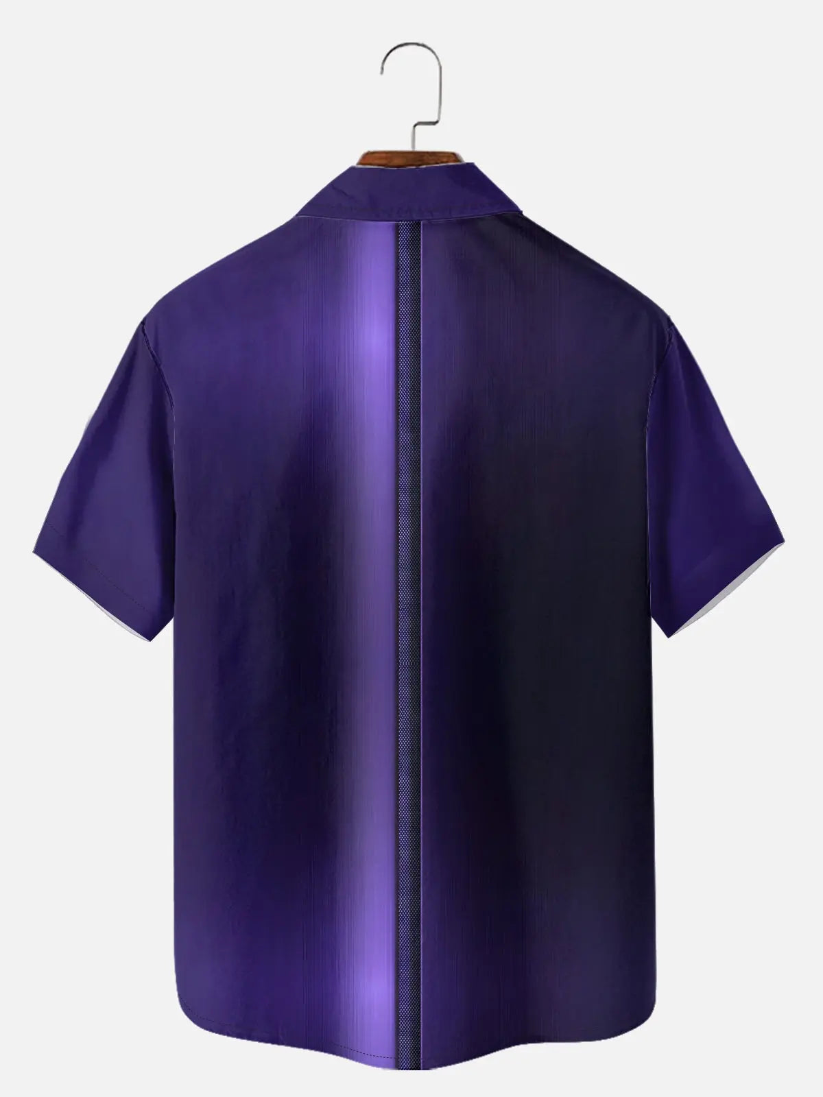Tall Men's Everyday Purple Gradient Stripes Short Sleeve Shirt ElevenOasis