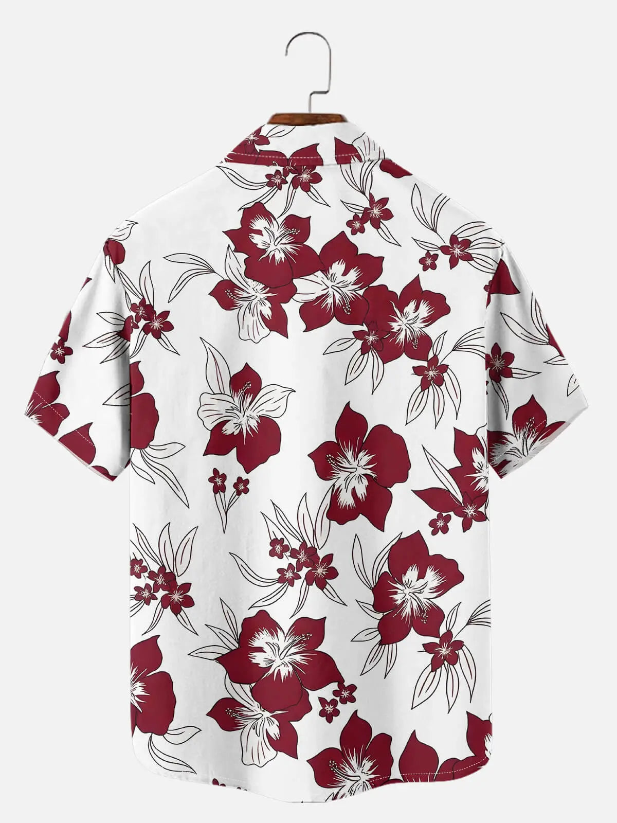 Tall Men's Tropical Hibiscus Floral Short Sleeve Shirt ElevenOasis