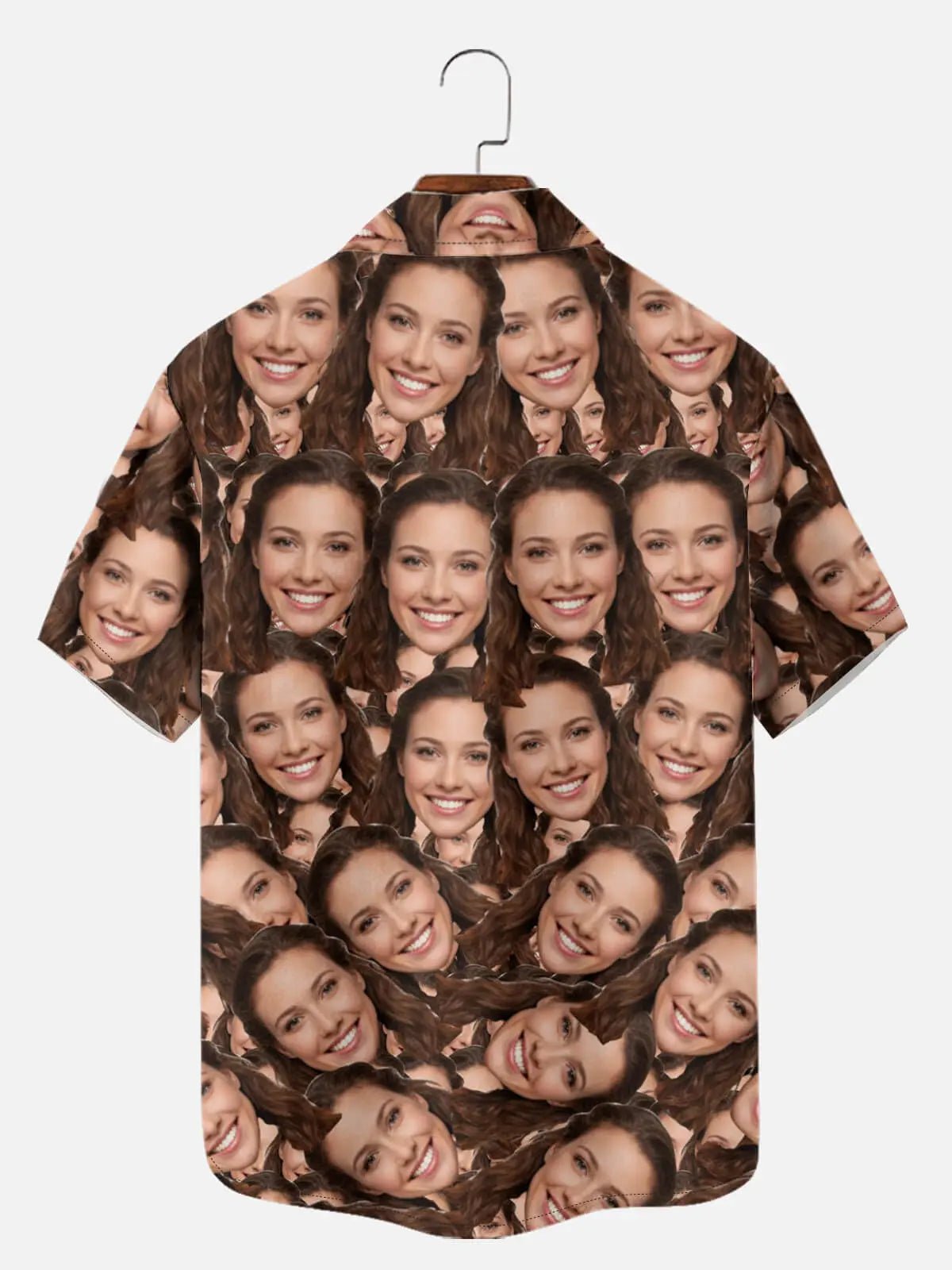 Men's Custom Face Print Short Sleeve Shirt Eleven Oasis