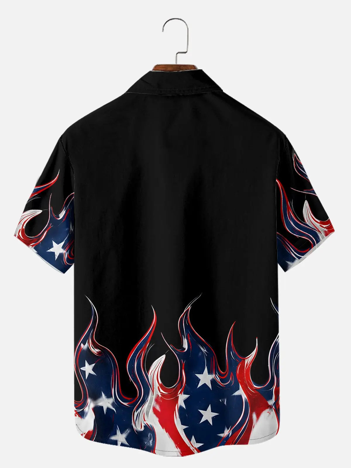 Tall Men's Patriotic Flame Short Sleeve Shirt Eleven Oasis