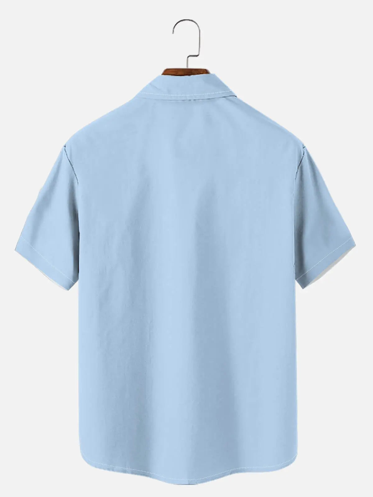 Men's Basic 50s Style Bowling Short Sleeve Shirt ElevenOasis