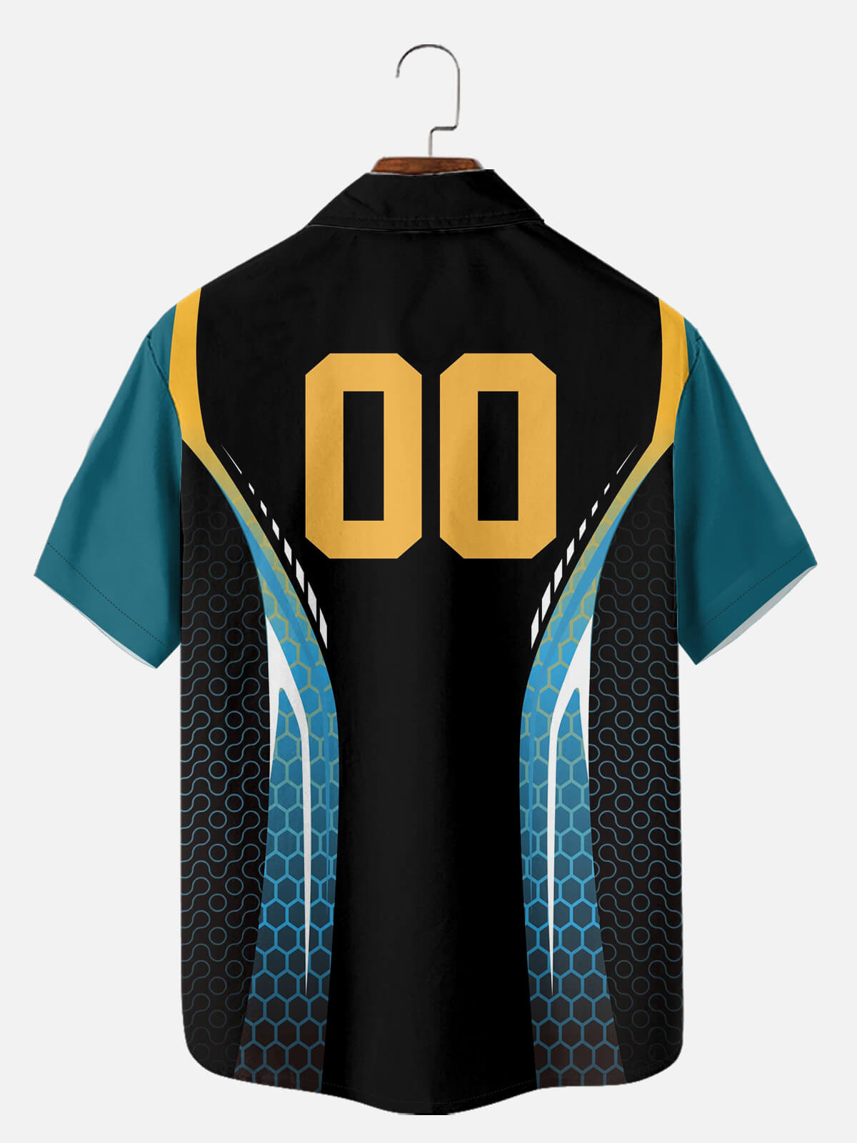 Men's Custom American Football Stripe Short Sleeve Shirt Eleven Oasis