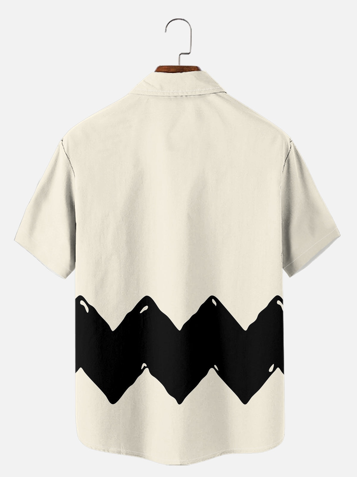 Men's Vintage Cartoon Zigzag Short Sleeve Shirt ElevenOasis