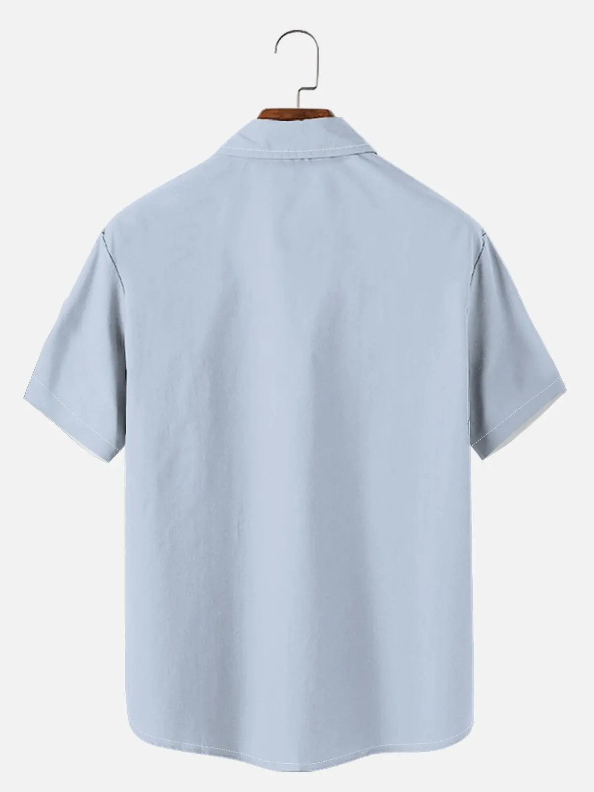 Tall Men's Casual Linen-Feel Printed Solid Color Button Short Sleeve Shirt ElevenOasis