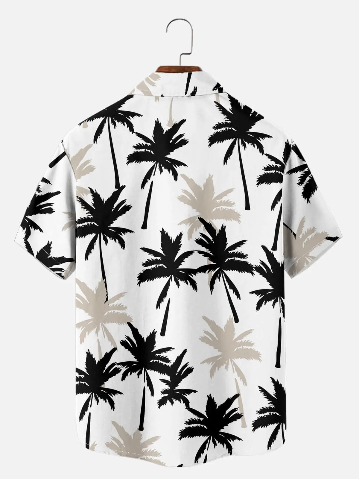 Tall Men's Tropical Palm Print Short Sleeve Shirt ElevenOasis
