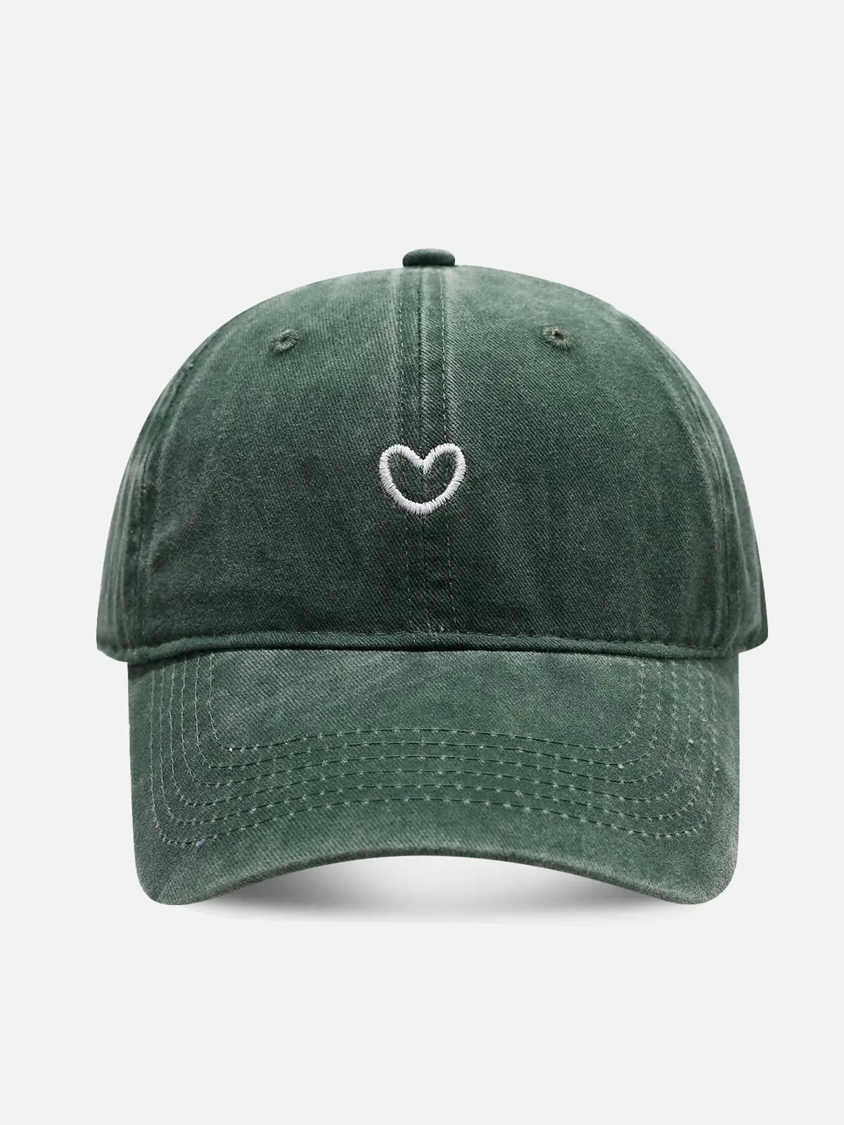 Heart Washed Cotton Baseball Cap ElevenOasis