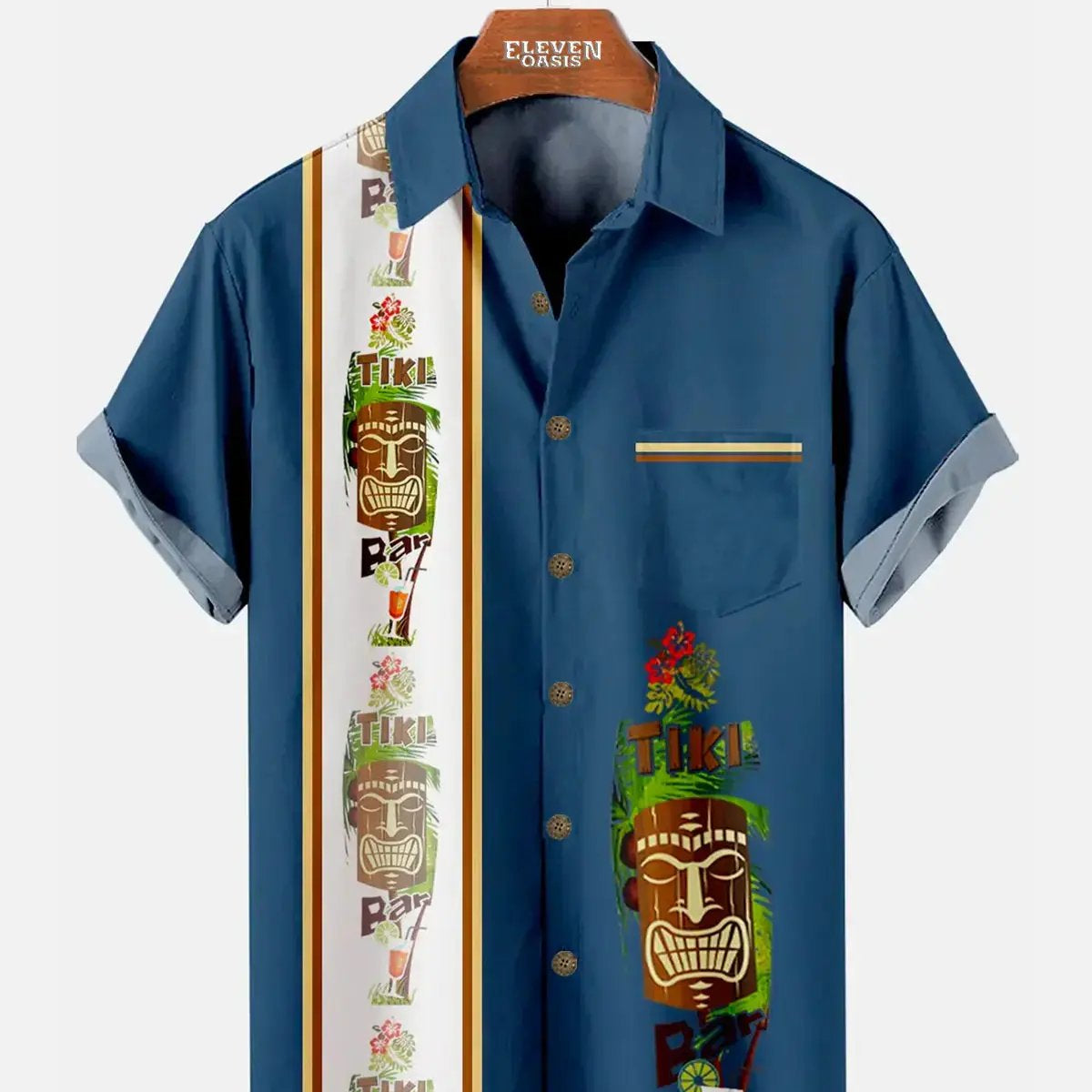 Men's Tiki Bar Paradise Short Sleeve Shirt ElevenOasis