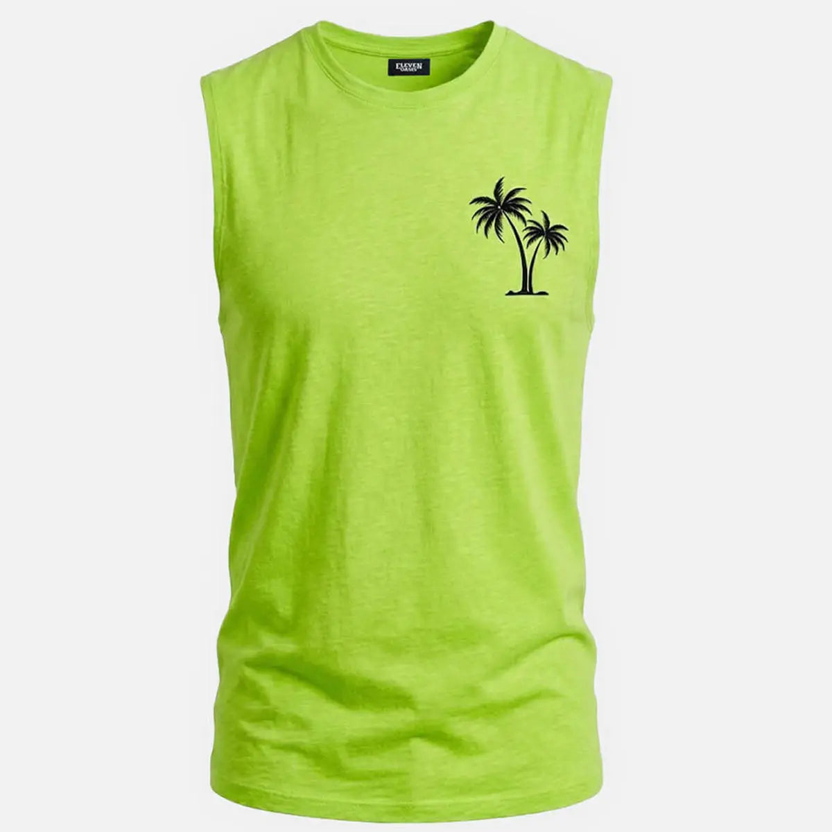 Men's Palm Graphic Crew Neck Tank Top ElevenOasis