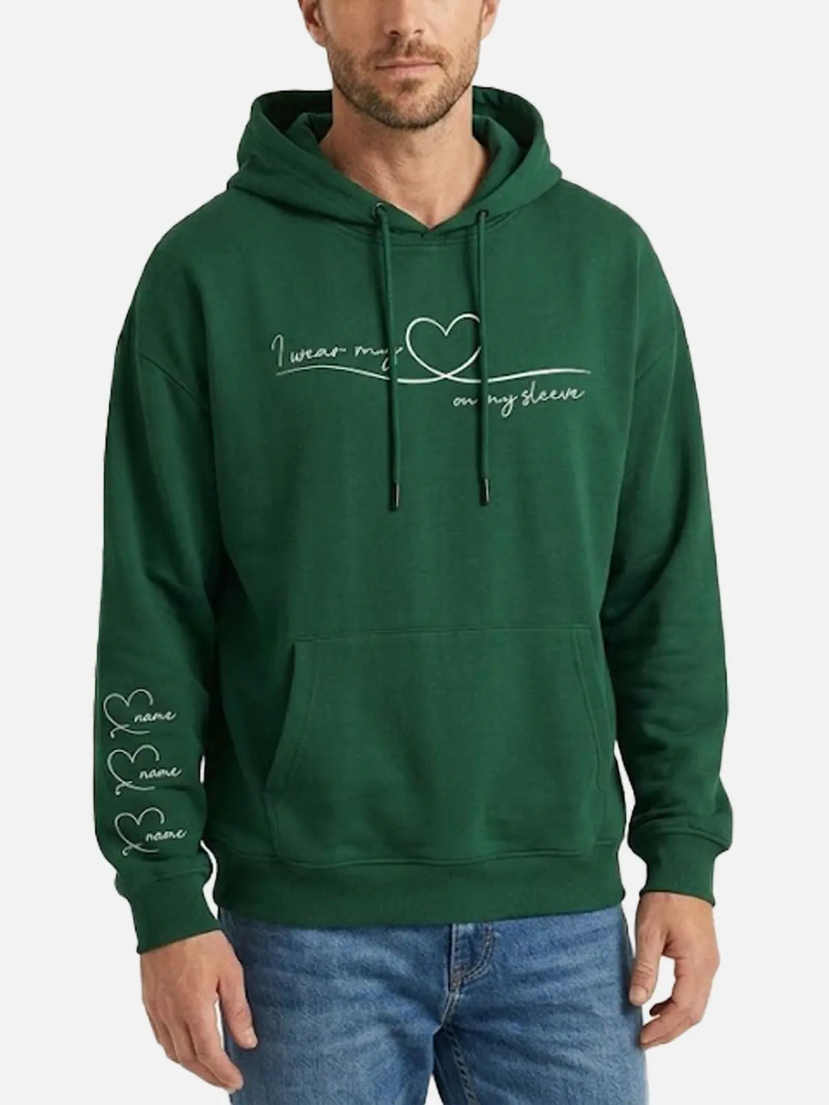 Custom Heart Sleeve Hoodie Eleven Oasis