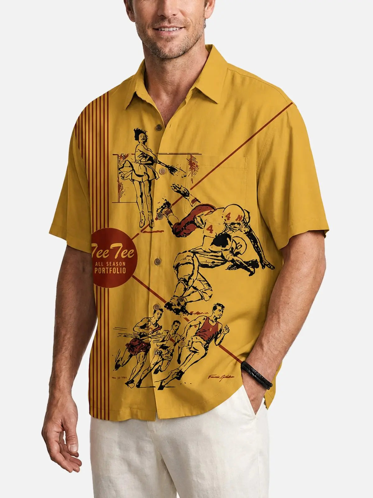 Men's Pop Culture 70's-80s Nostalgia Short Sleeve Shirt ElevenOasis