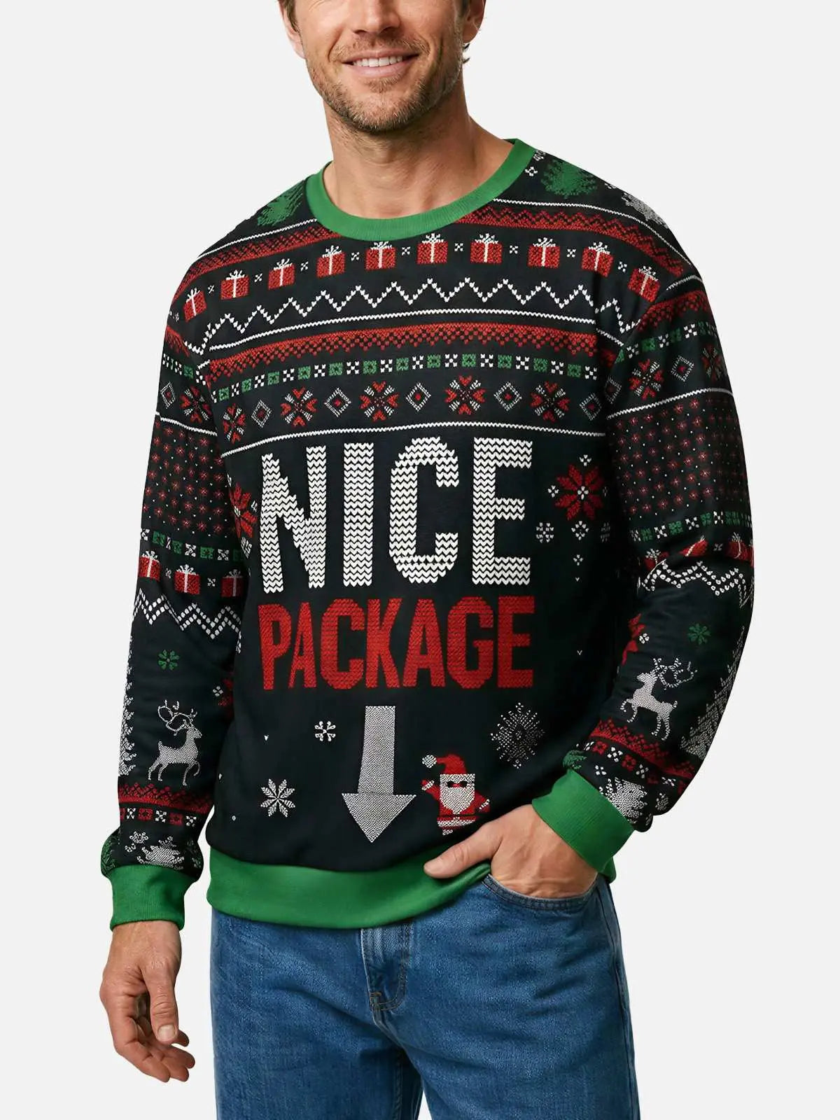 Nice Package & Tree-Mendous Couples Ugly Christmas Sweaters ElevenOasis