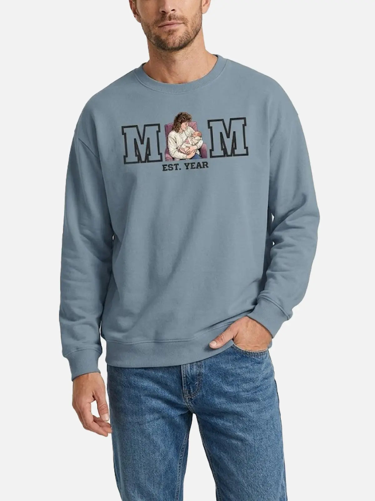 Custom Mom Illustration Sweatshirt Eleven Oasis