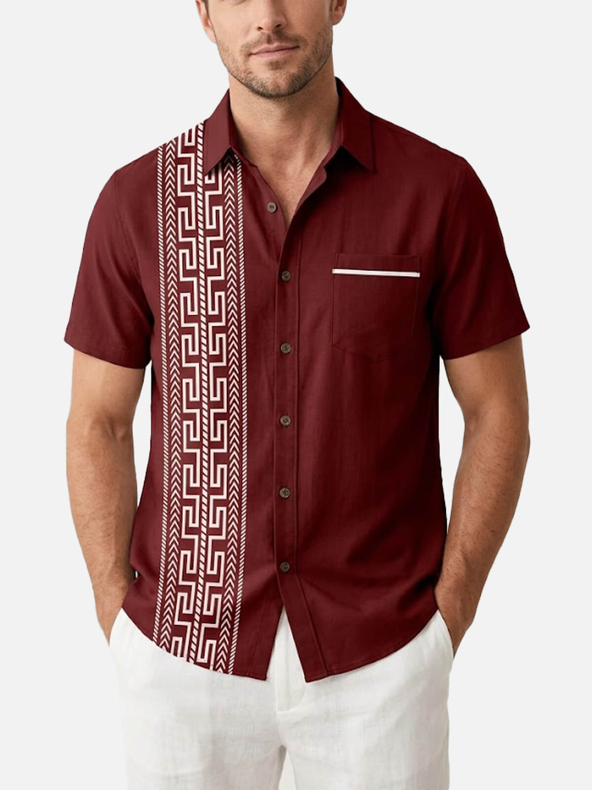 Men's Desert Stripe Fiesta Short Sleeve Shirt Eleven Oasis