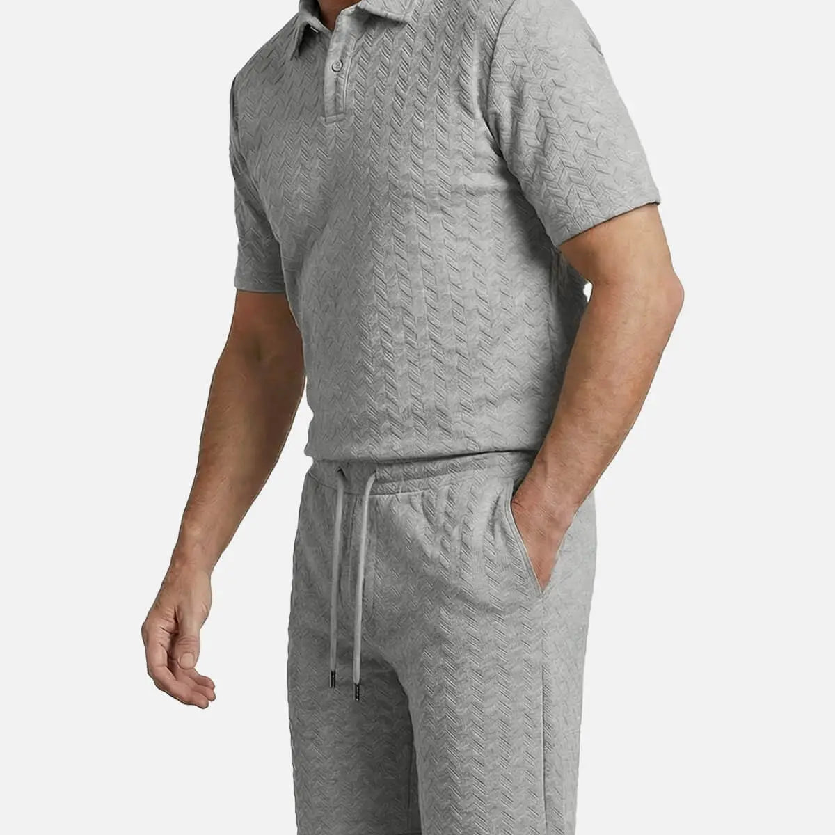 Men's Slim Fit Short Sleeve Polo & Shorts Set Eleven Oasis
