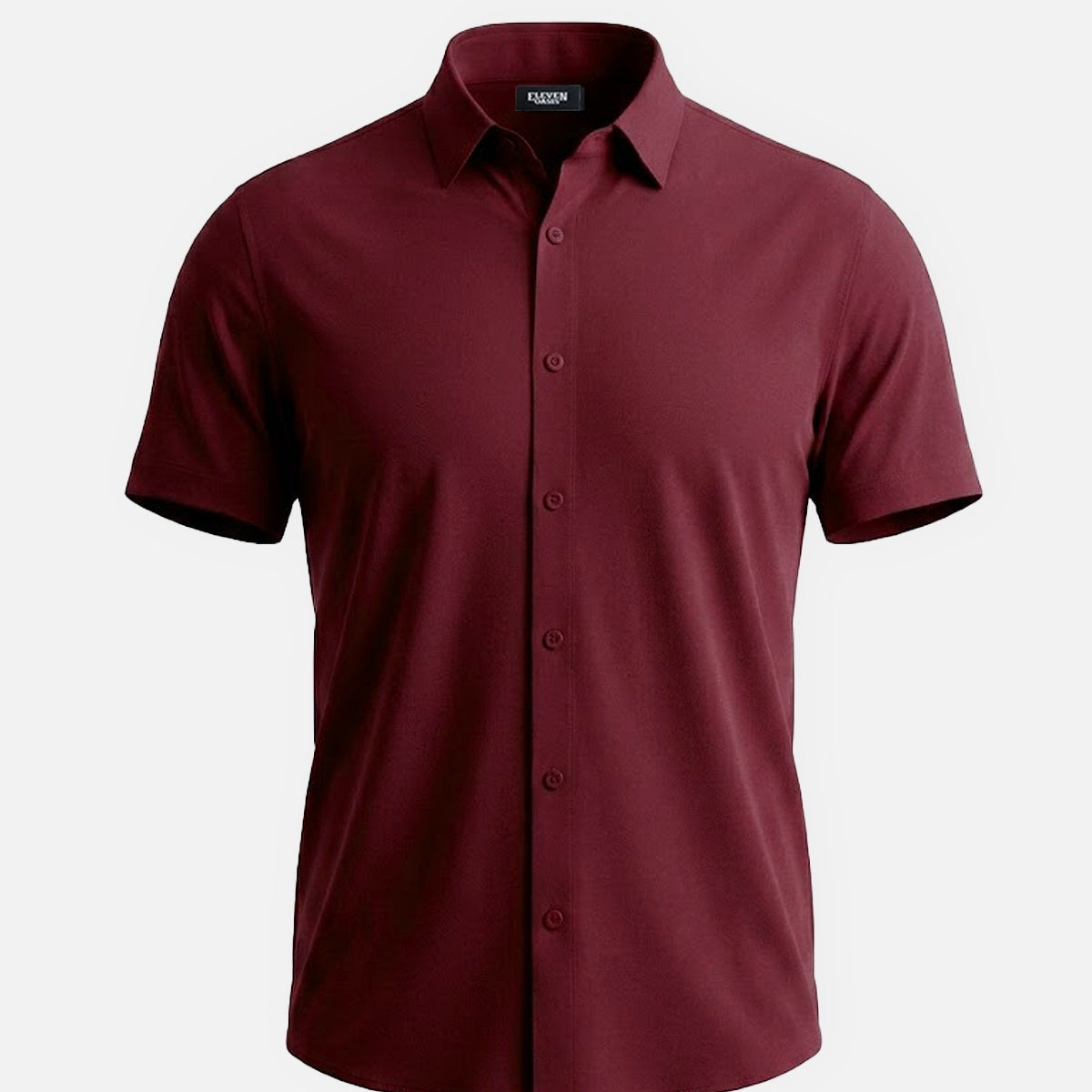 Men's Classic Solid Slim Fit Short Sleeve Shirt Eleven Oasis