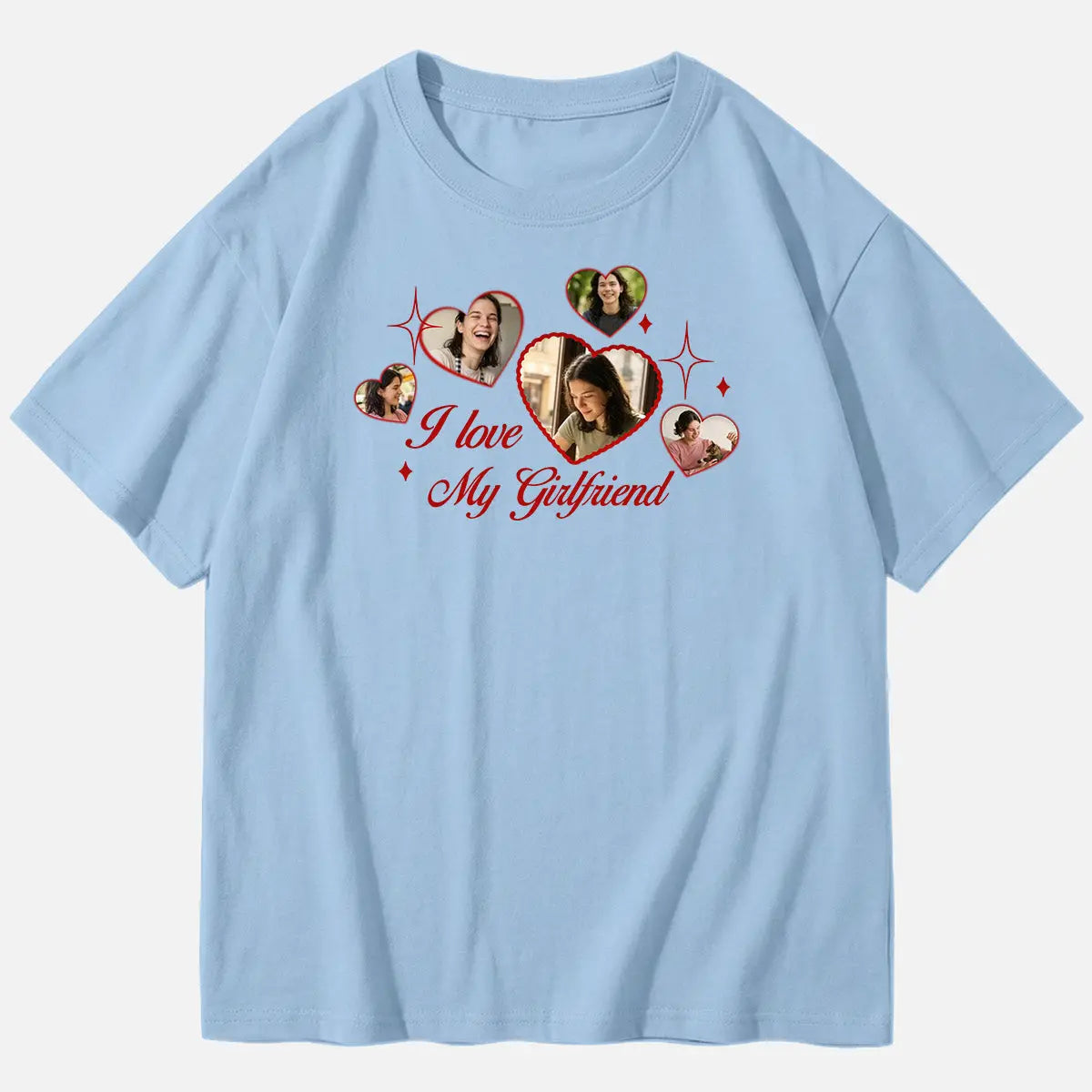 Custom Love Photo Cotton Short Sleeve T-Shirt Eleven Oasis