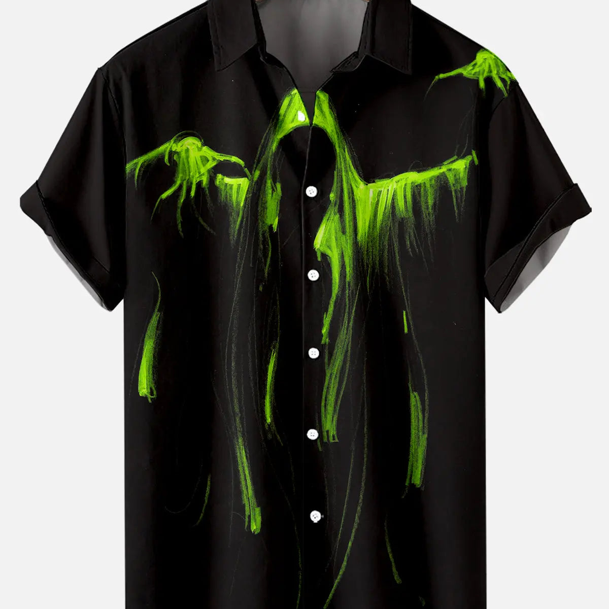 Men's Grim Reaper Halloween Short Sleeve Shirt Summer Everest
