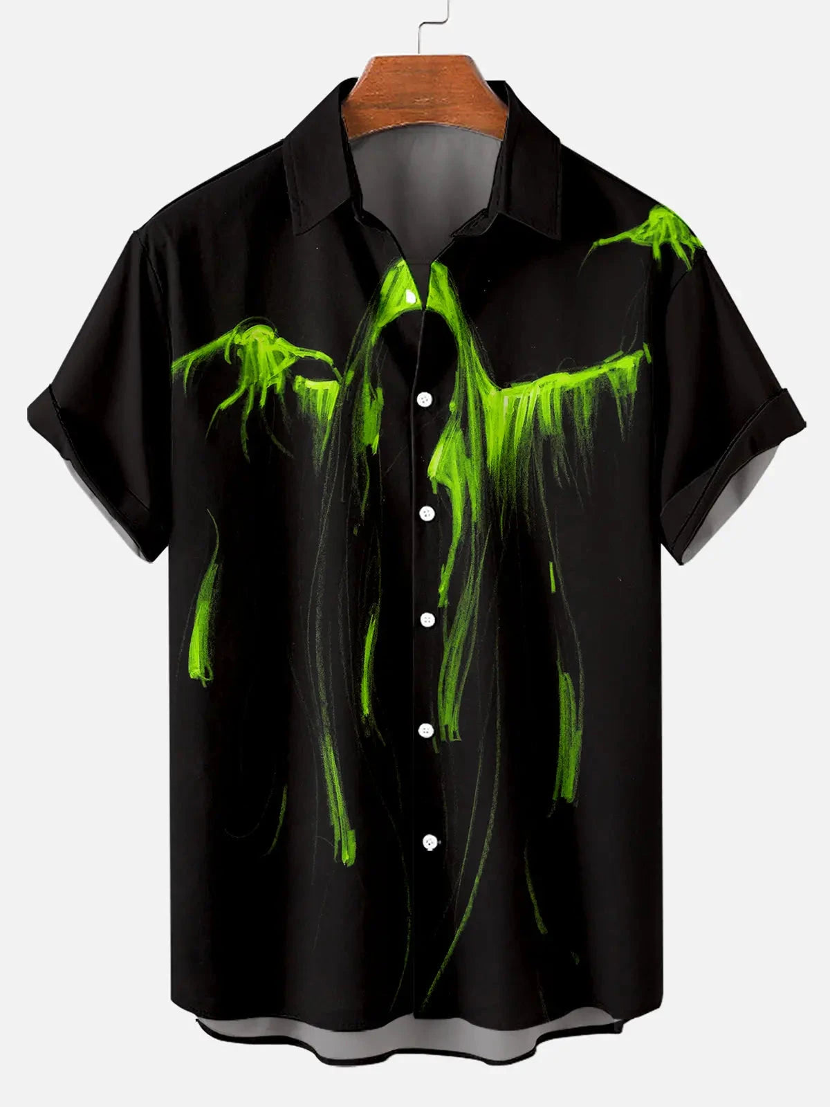 Tall Men's Grim Reaper Halloween Short Sleeve Shirt Eleven Oasis