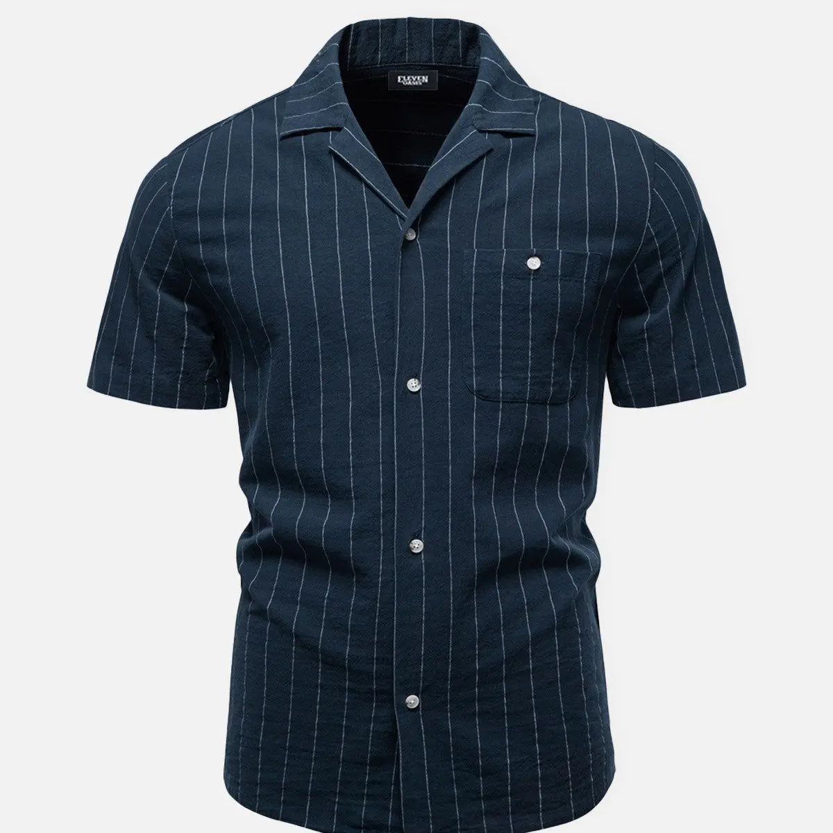 Men's Classic Pinstripe Slim Fit Short Sleeve Shirt Eleven Oasis