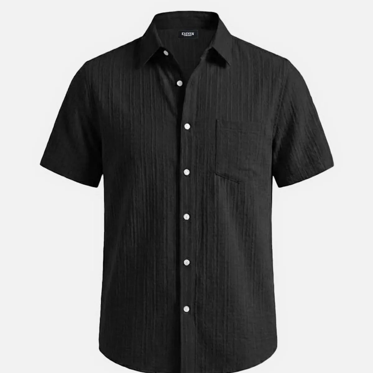 Men's Textured Short Sleeve Button-Up Shirt Eleven Oasis