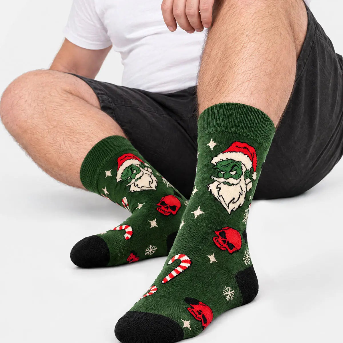 Men's Creepy Christmas Novelty Crew Socks