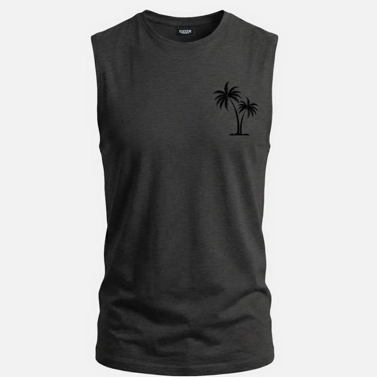 Men's Palm Graphic Crew Neck Tank Top ElevenOasis