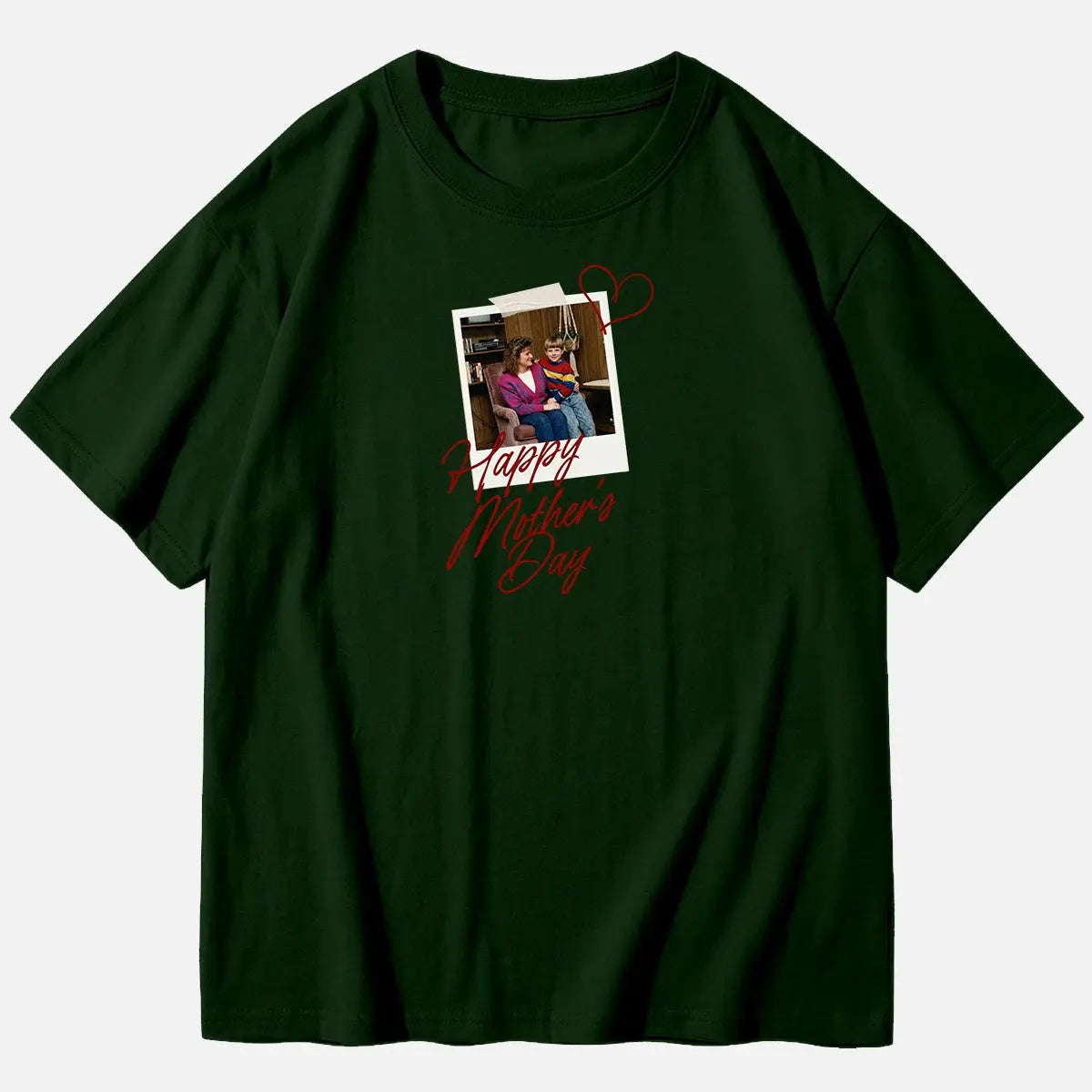 Custom Mother's Day Photo Cotton Short Sleeve T-Shirt Eleven Oasis