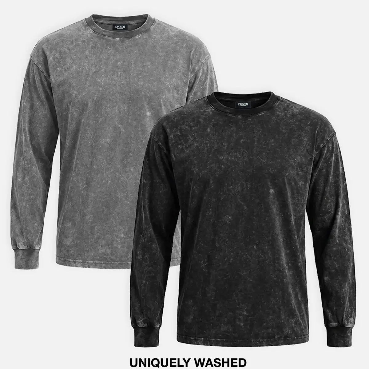 Men's Vintage Wash Long Sleeve T-shirt ElevenOasis