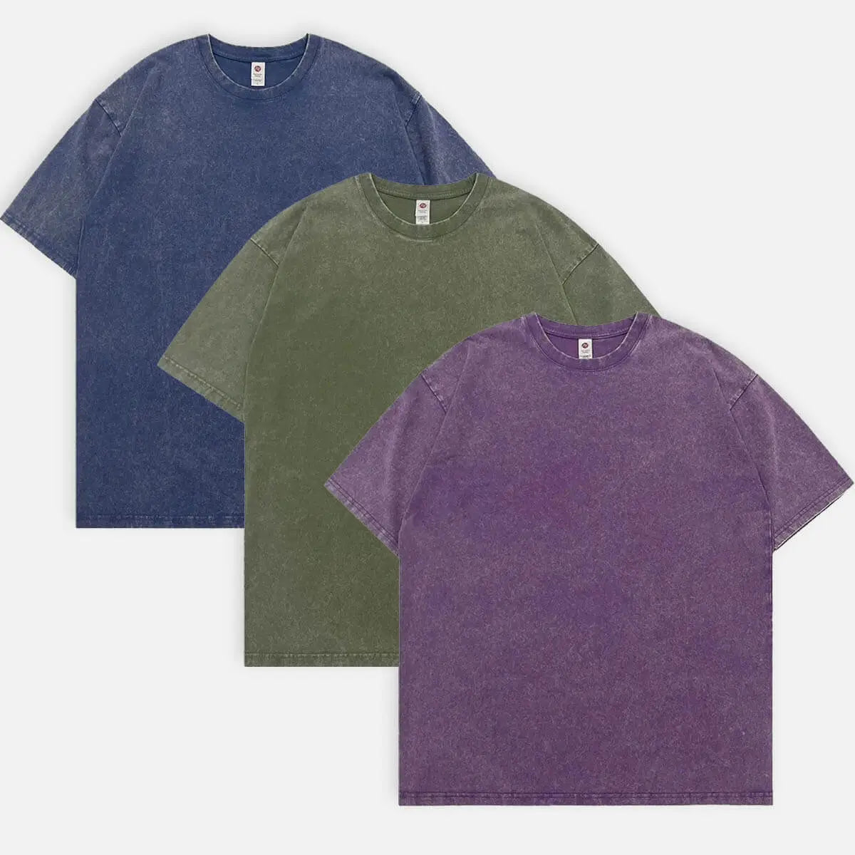 Acid Wash Cotton Basic T-Shirt - 6 Colors ElevenOasis