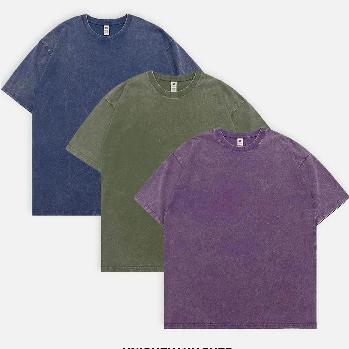 Acid Wash Cotton Basic T-Shirt - 6 Colors ElevenOasis