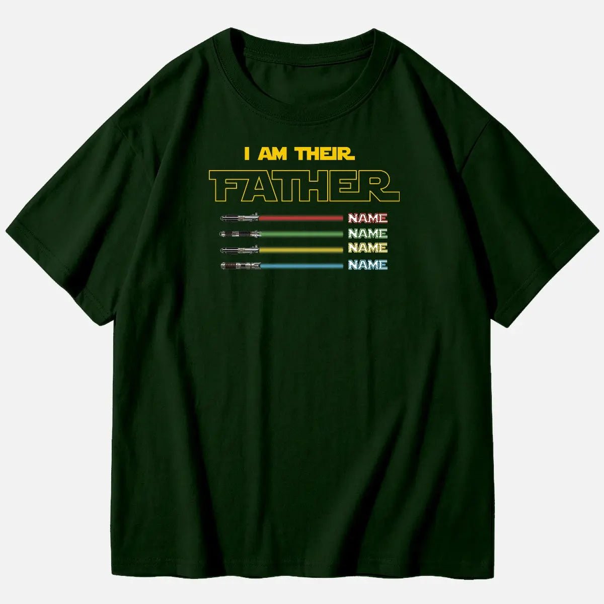 Men's Custom Lightsaber Father's Day Short Sleeve T-Shirt Eleven Oasis