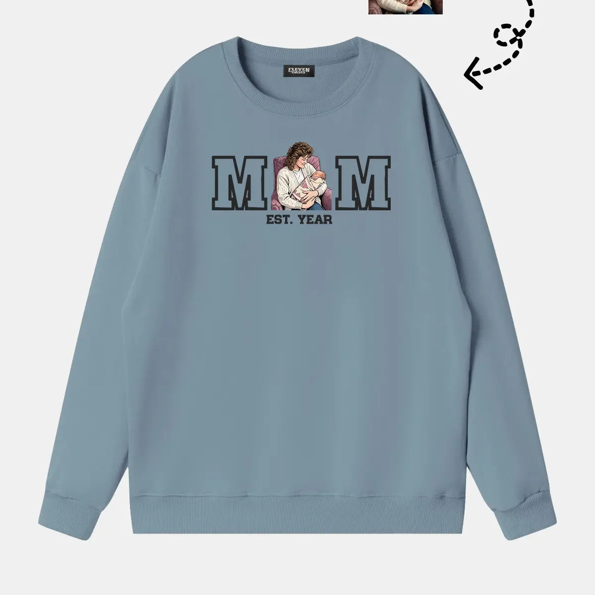 Custom Mom Illustration Sweatshirt Eleven Oasis