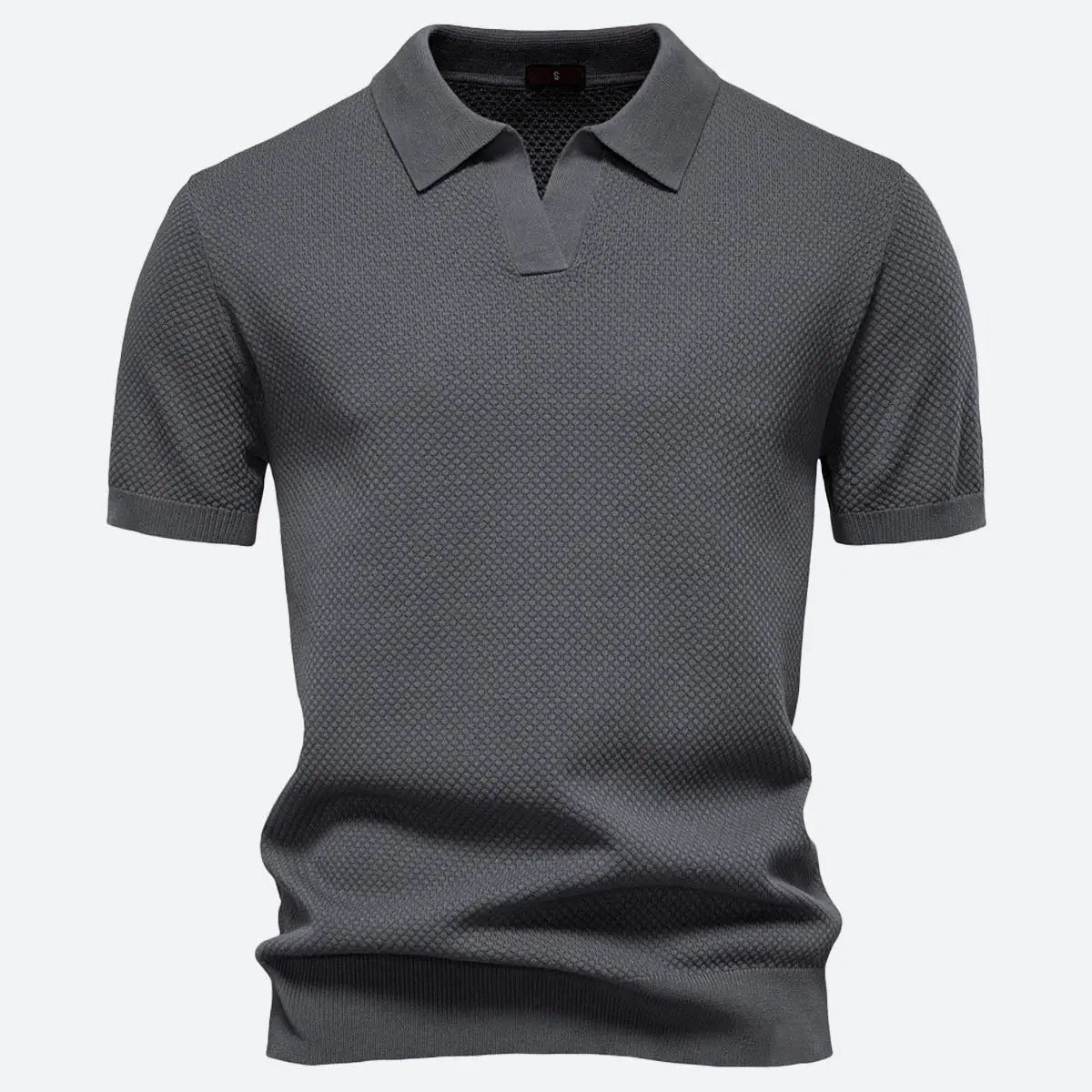 Men's Textured Knit Polo Short Sleeve Shirt ElevenOasis