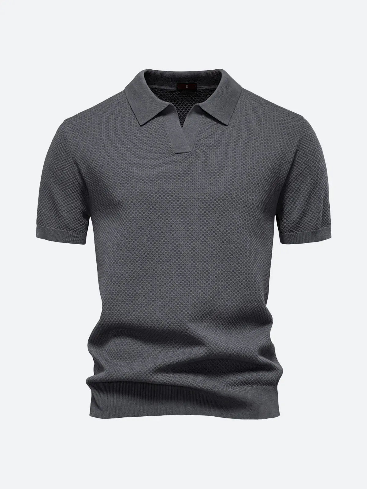 Men's Textured Knit Polo Short Sleeve Shirt ElevenOasis