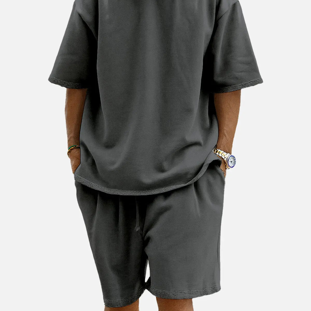 Men's Casual Two-Piece Short Sleeve Shirt and Shorts Set Eleven Oasis