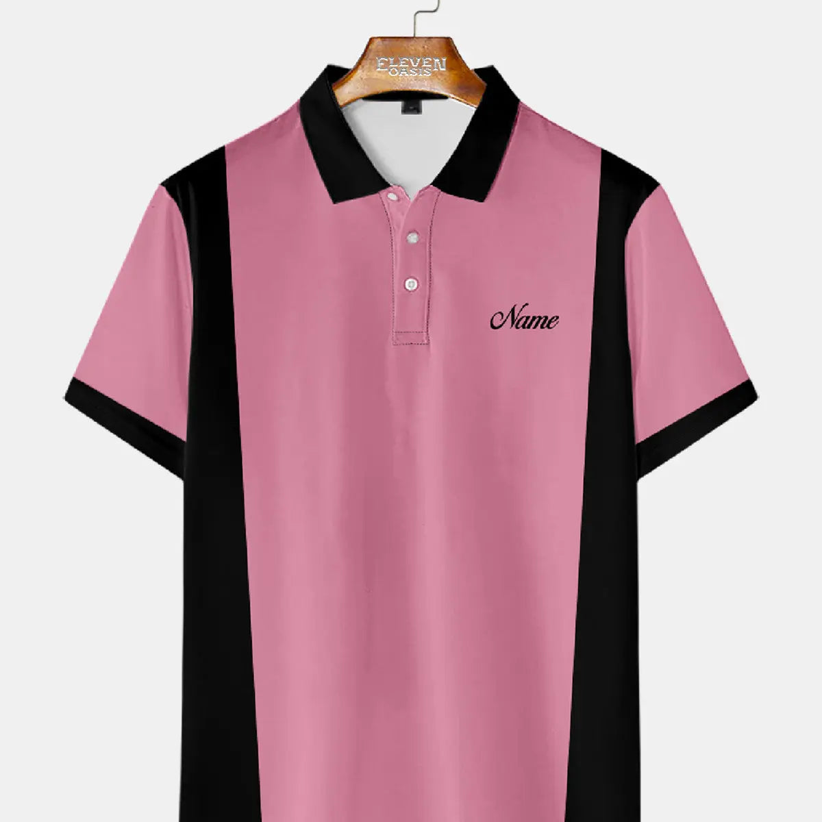 Men's Classic Customizable Bowling Style Short Sleeve Polo Shirt Eleven Oasis