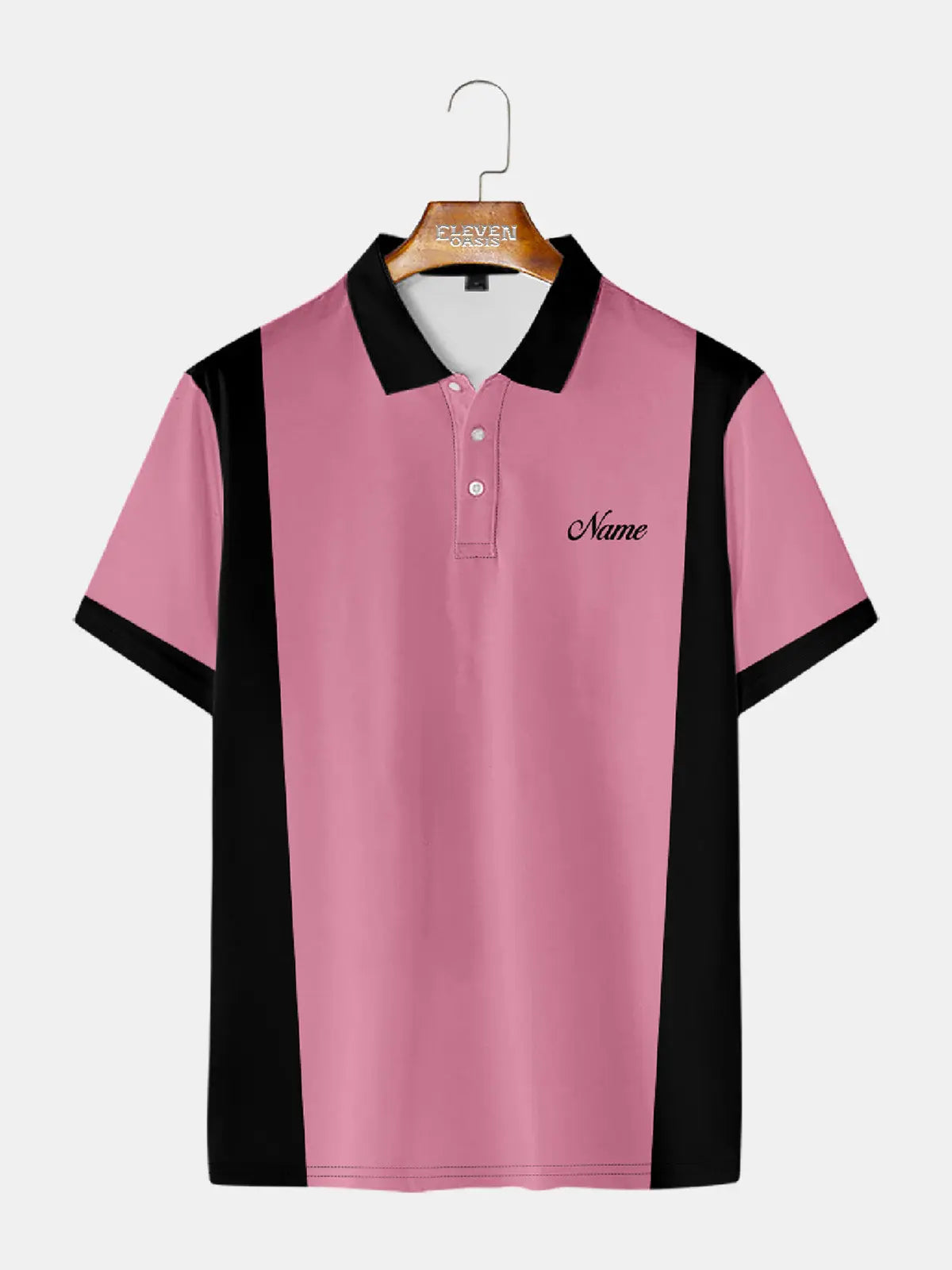 Men's Classic Customizable Bowling Style Short Sleeve Polo Shirt Eleven Oasis
