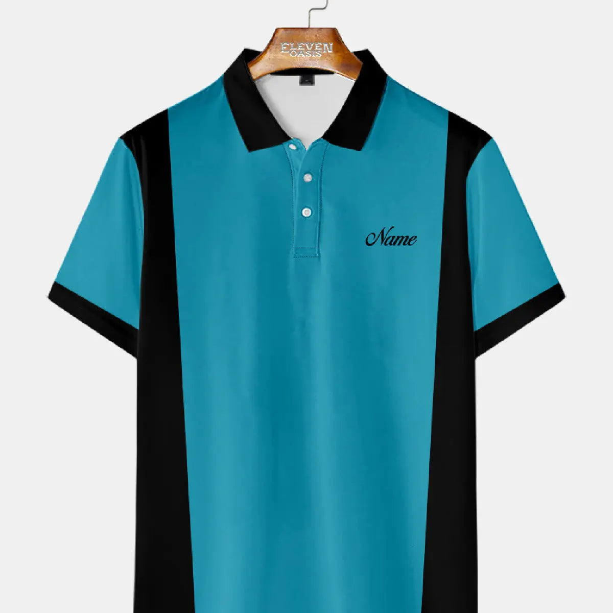 Men's Classic Customizable Bowling Style Short Sleeve Polo Shirt Eleven Oasis