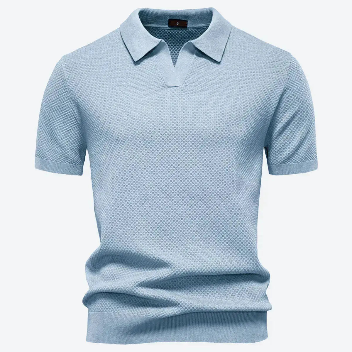 Men's Textured Knit Polo Short Sleeve Shirt ElevenOasis