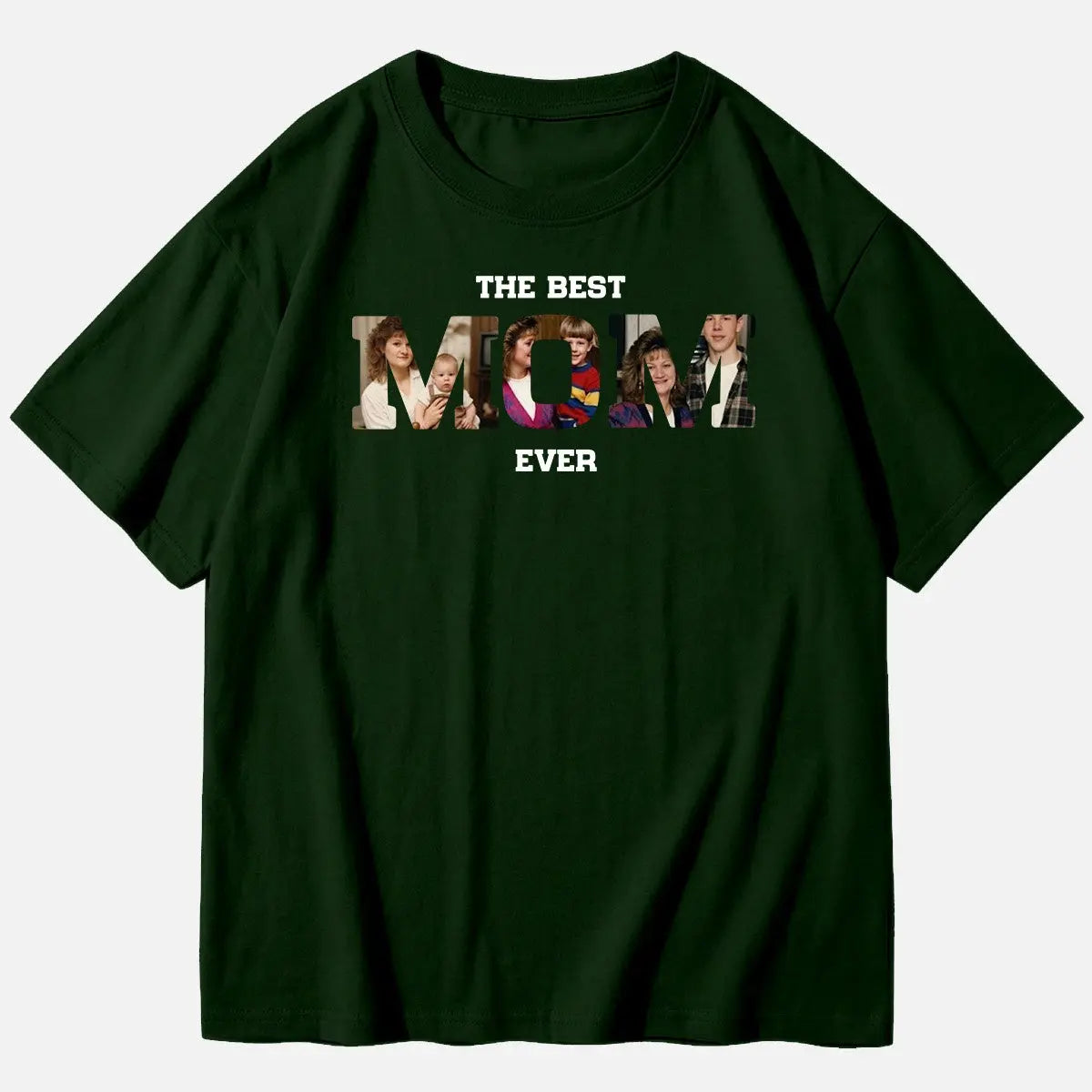 Custom Best Mom Ever Photo Cotton Short Sleeve T-Shirt Eleven Oasis