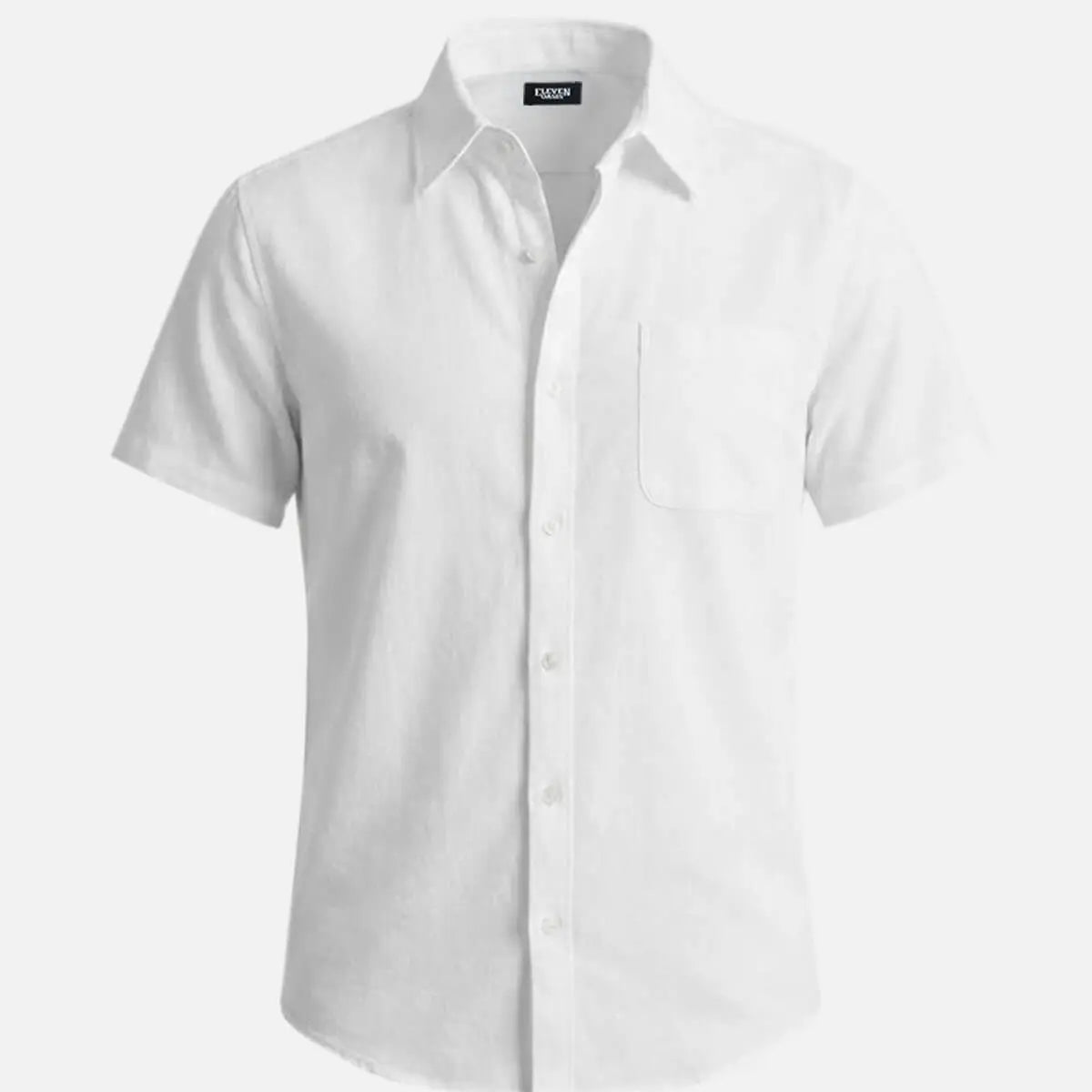 Men's Classic Solid Button Down Short Sleeve Shirt ElevenOasis
