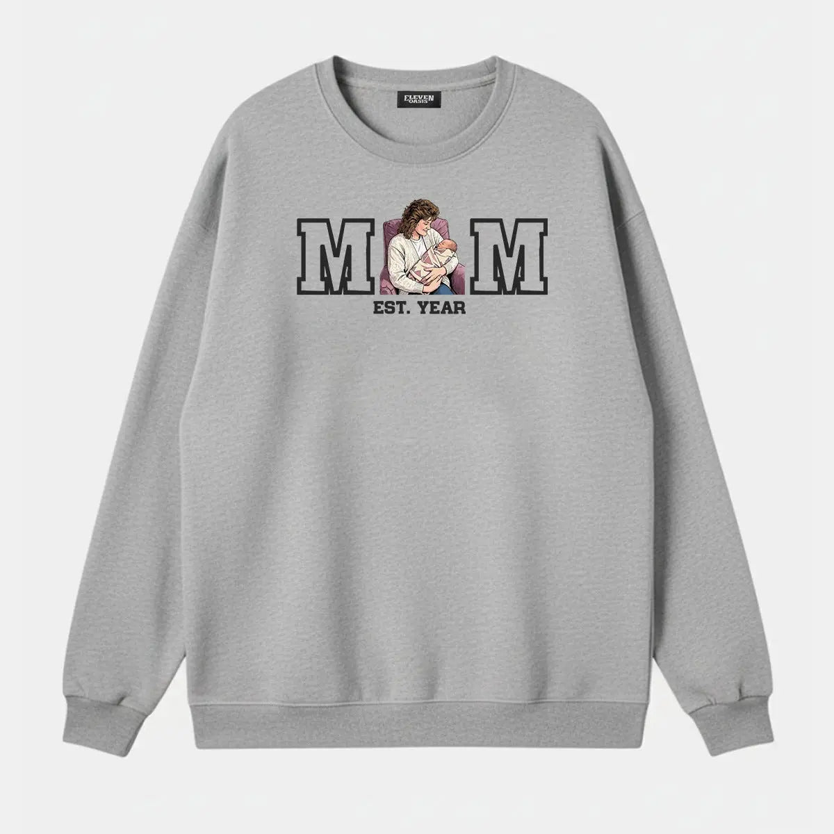 Custom Mom Illustration Sweatshirt Eleven Oasis