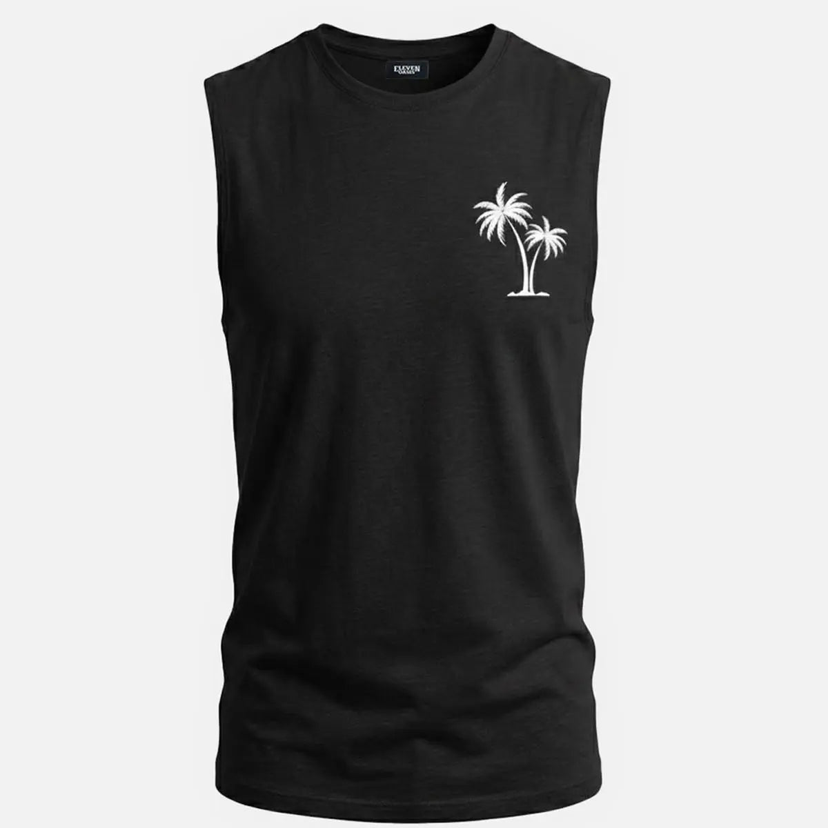 Men's Palm Graphic Crew Neck Tank Top ElevenOasis