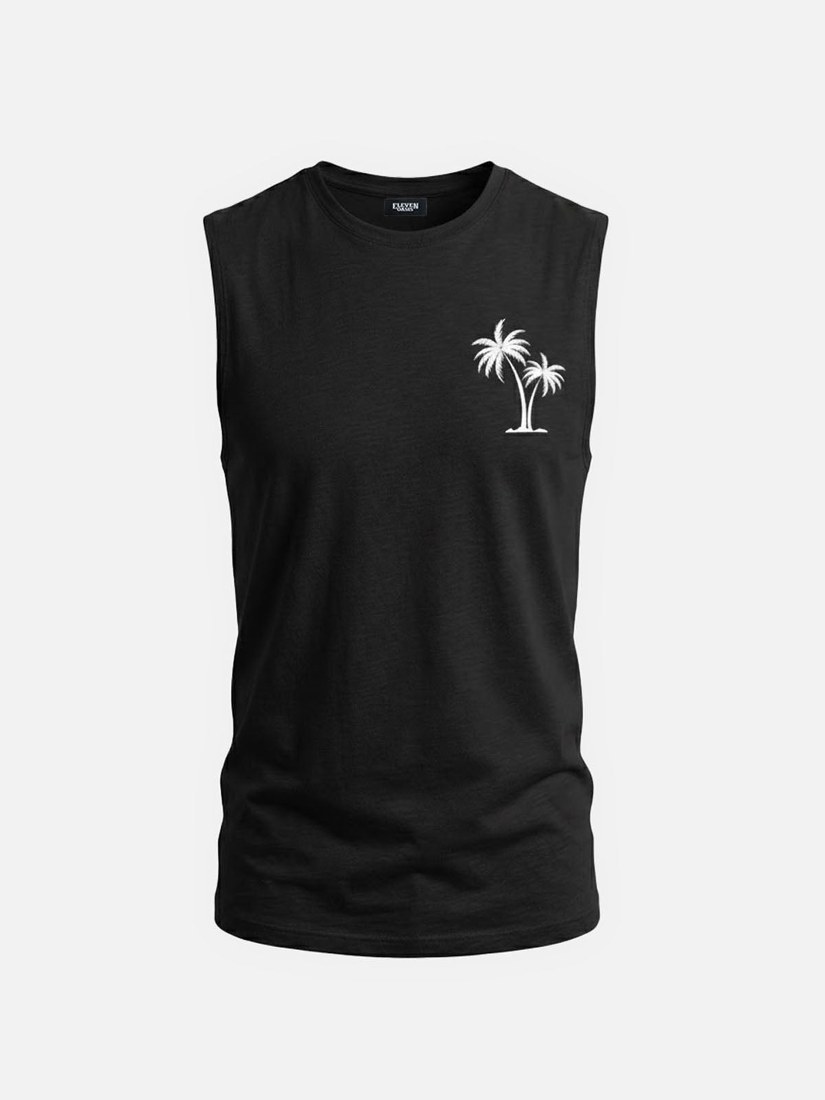 Men's Palm Graphic Crew Neck Tank Top Eleven Oasis