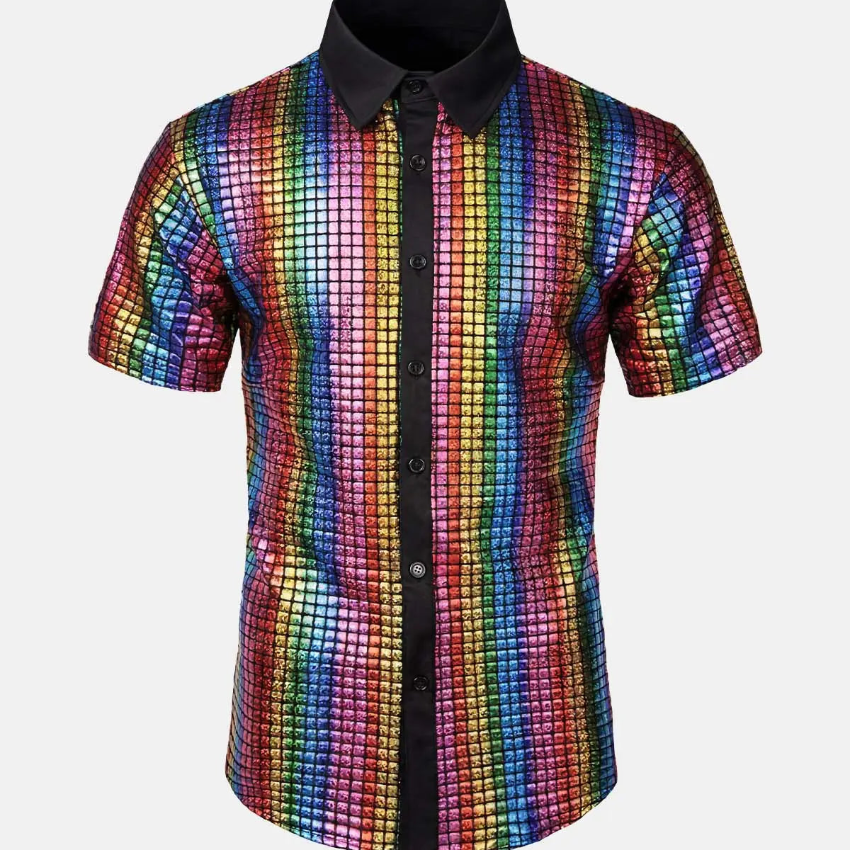 Men's Metallic Grid Short Sleeve Shirt Eleven Oasis