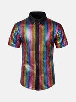 Men's Metallic Grid Short Sleeve Shirt Eleven Oasis