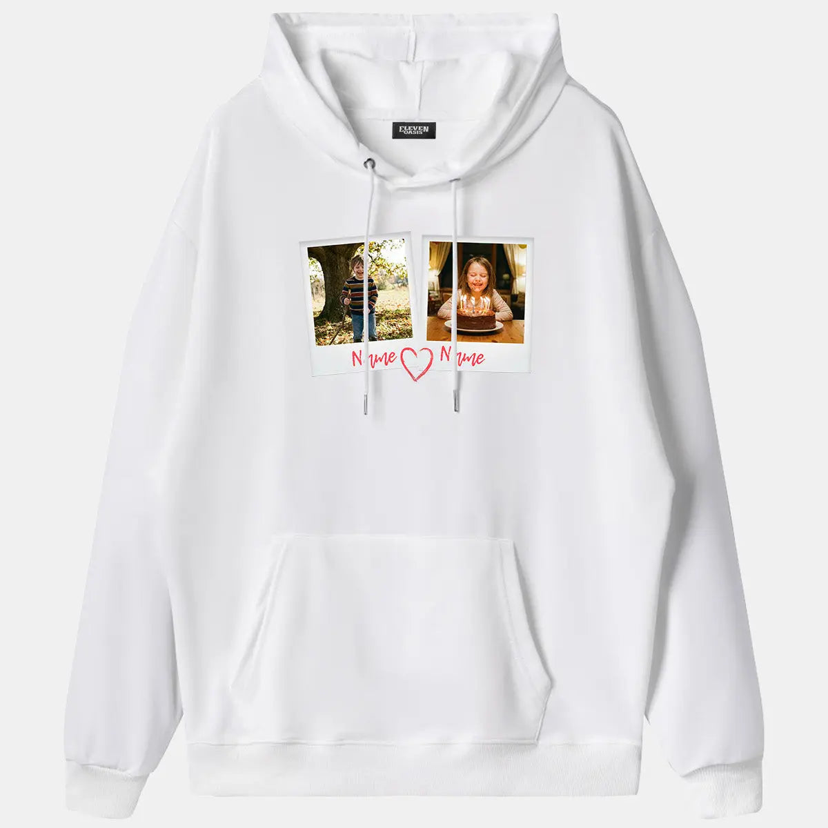 Custom Photos & Names Hoodie Eleven Oasis